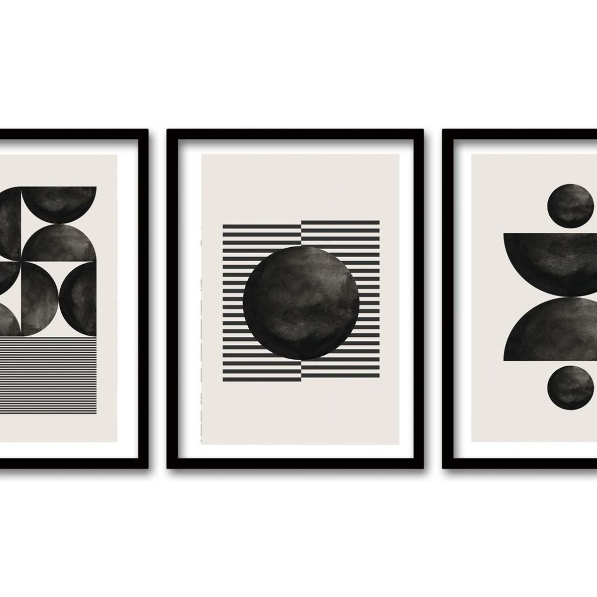 RETELA - Cuadro Trio Deco Style - Negro - 50x35 cm