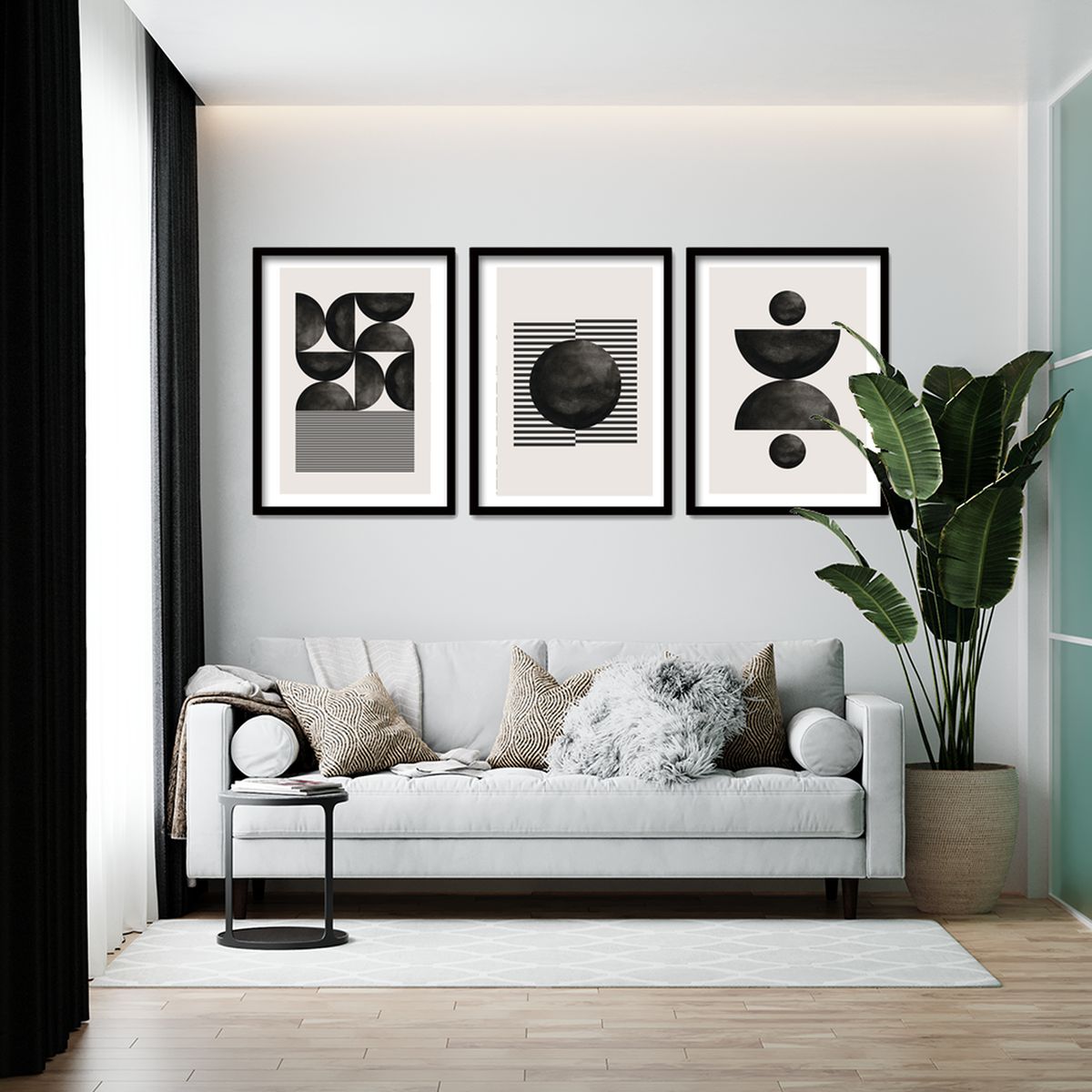 RETELA - Cuadro Trio Deco Style - Negro - 50x35 cm