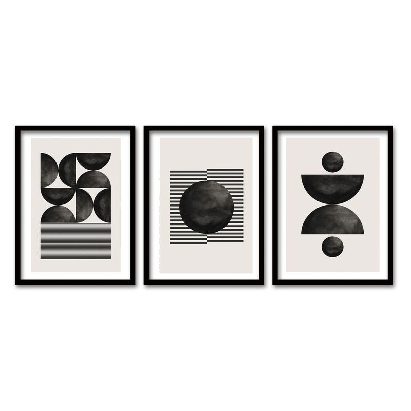 RETELA - Cuadro Trio Deco Style - Negro - 70x50 cm