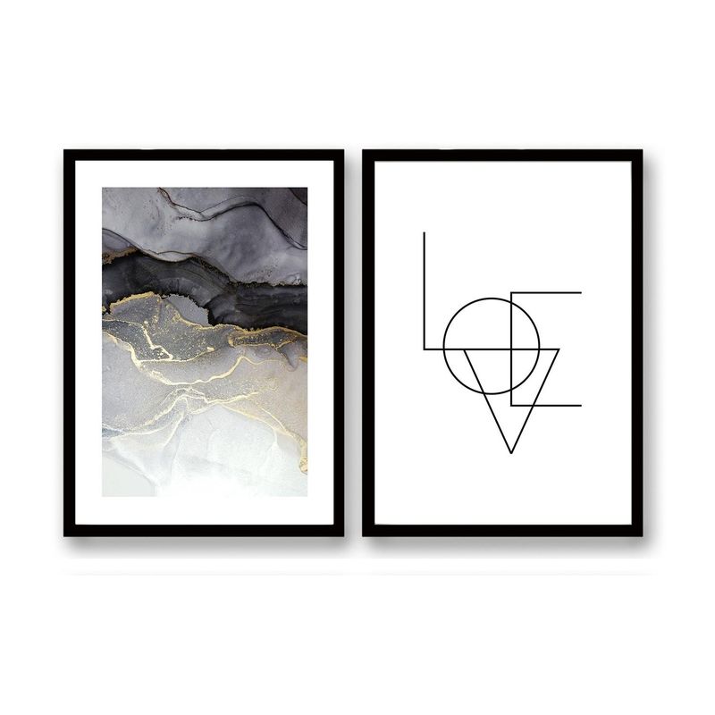 RETELA - Cuadro Duo LOVE - Negro - 50x35 cm