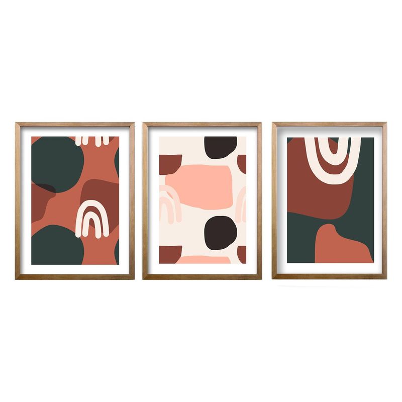 RETELA - Cuadro Trio Burdeo - Cafe - 40x30 cm