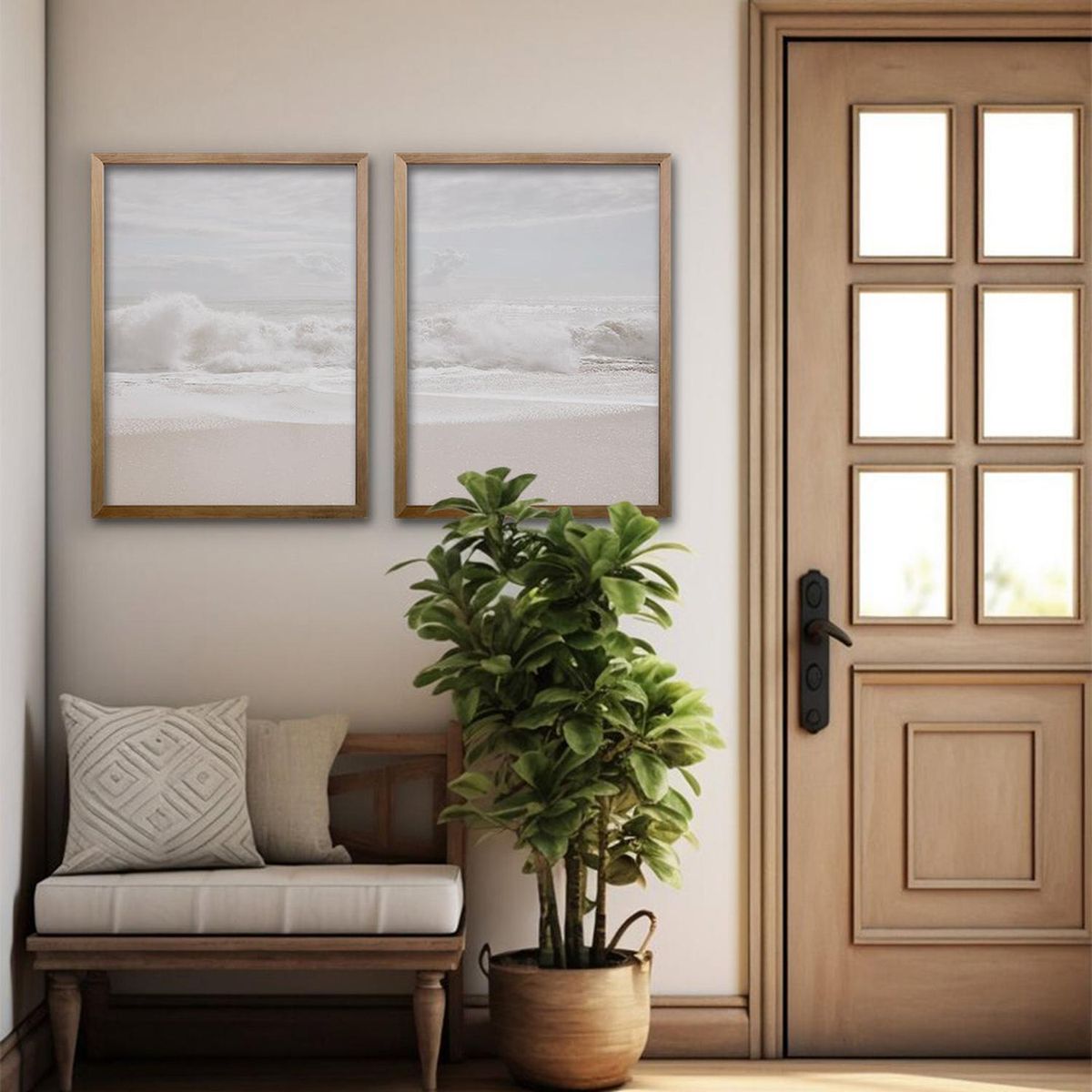 RETELA - Cuadro Duo Resplandor Costero - Cafe - 40x30 cm