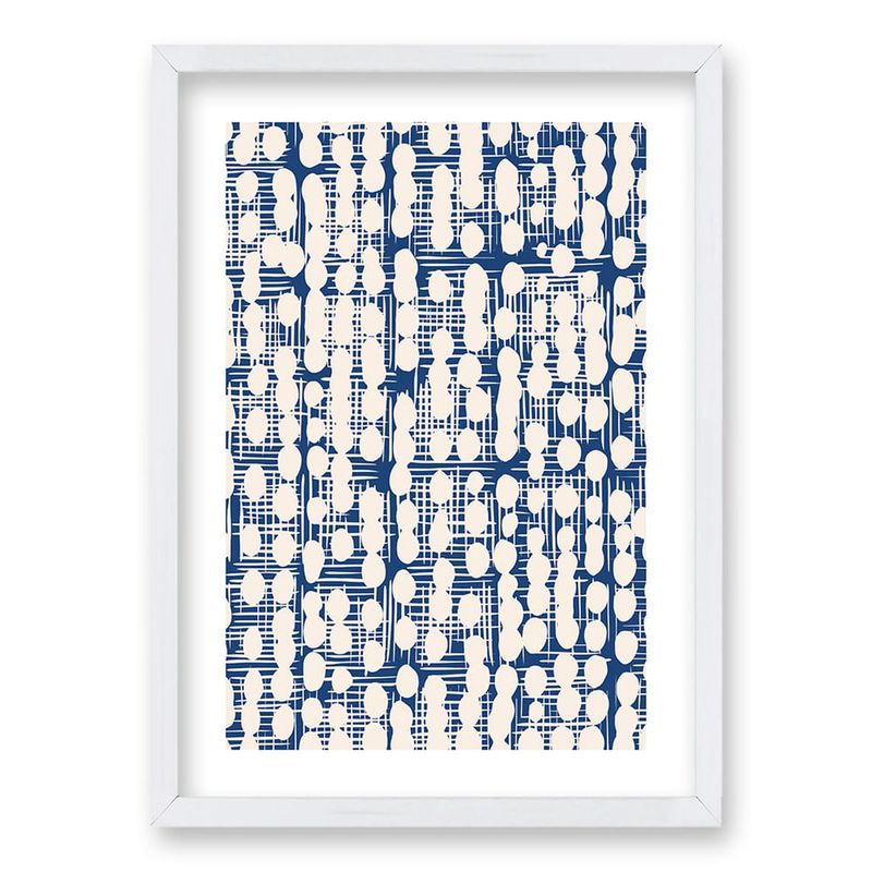 RETELA - Cuadro Puntos Azules - Blanco - 70x50 cm