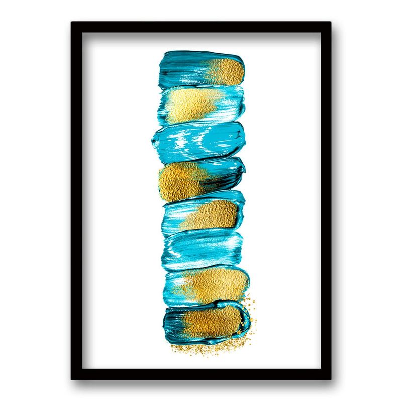 RETELA - Cuadro Turquesa Gold - Negro - 50x35 cm