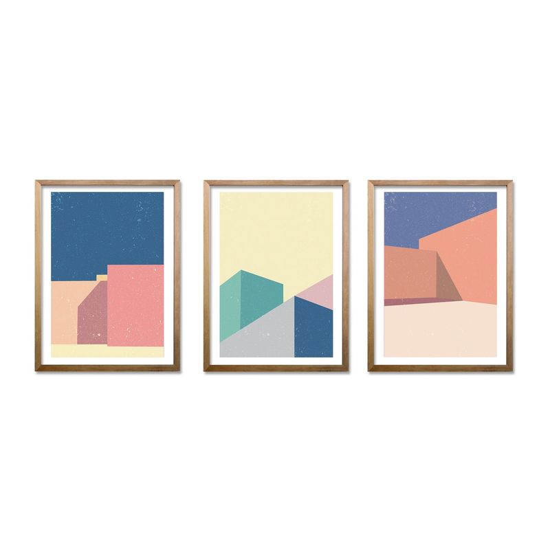 RETELA - Cuadro Trio Edificios - Cafe - 40x30 cm