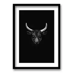 RETELA - Cuadro Toro B/N - Negro - 70x50 cm