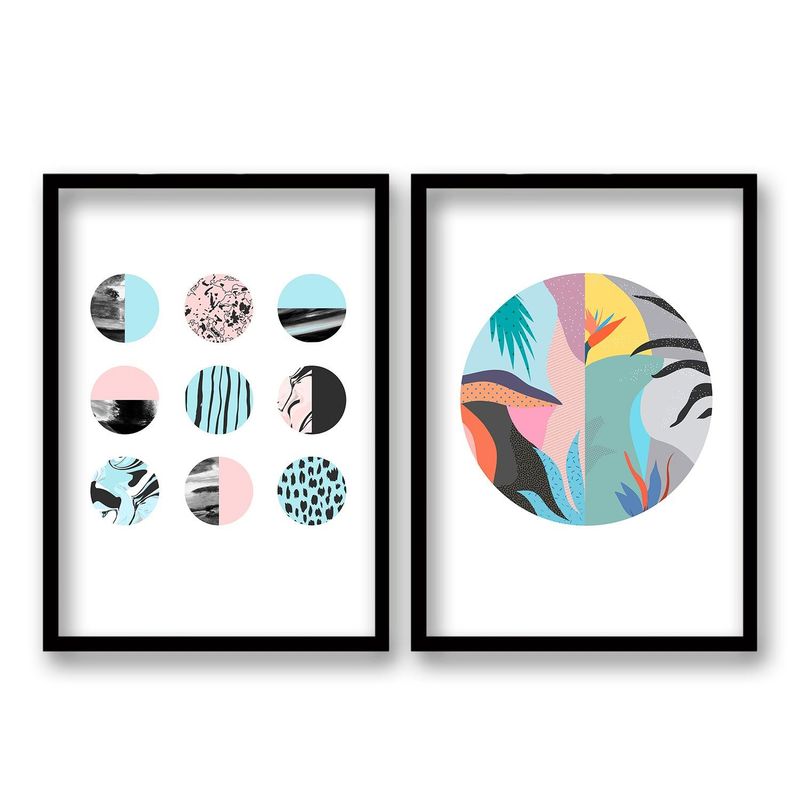 RETELA - Cuadro Duo Mix Circular - Negro - 70x50 cm