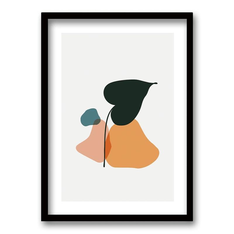 RETELA - Cuadro Follaje - Negro - 70x50 cm