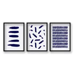 RETELA - Cuadro Trio Negro Azul - Negro - 50x35 cm