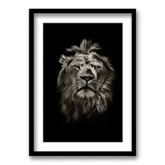 RETELA - Cuadro León B/N - Negro