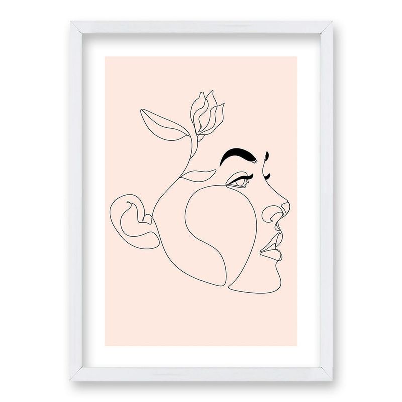 RETELA - Cuadro Nude Face - Blanco - 50x35 cm