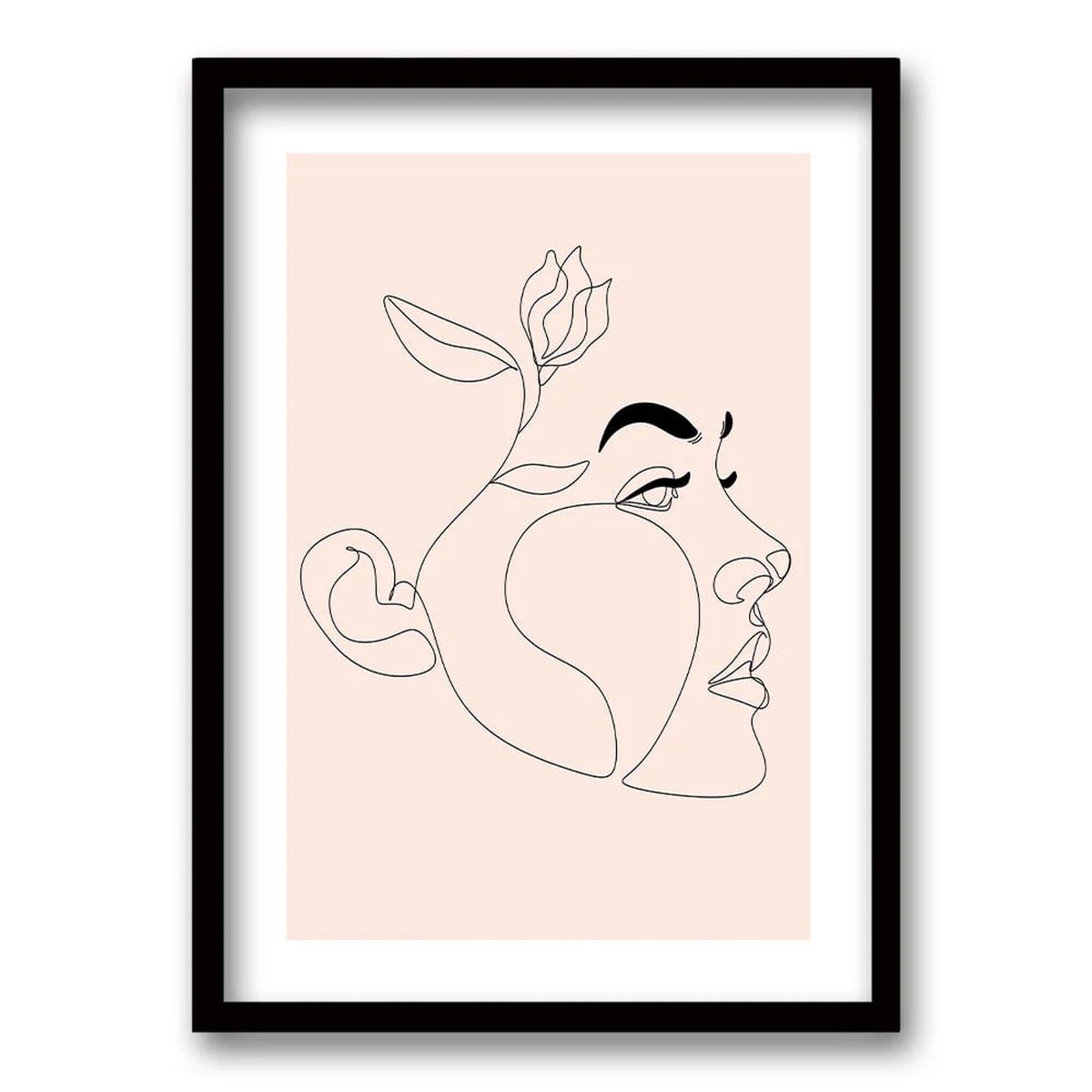 RETELA - Cuadro Nude Face - Negro