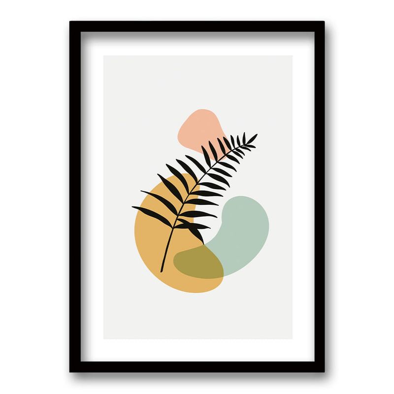 RETELA - Cuadro Follaje III - Negro - 70x50 cm