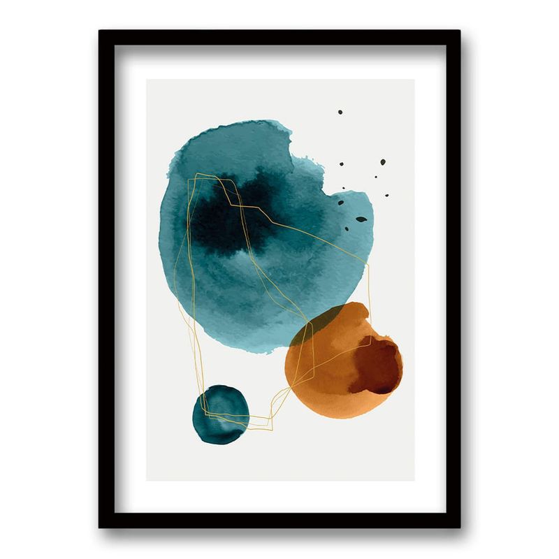 RETELA - Cuadro Turquoise III - Negro - 50x35 cm