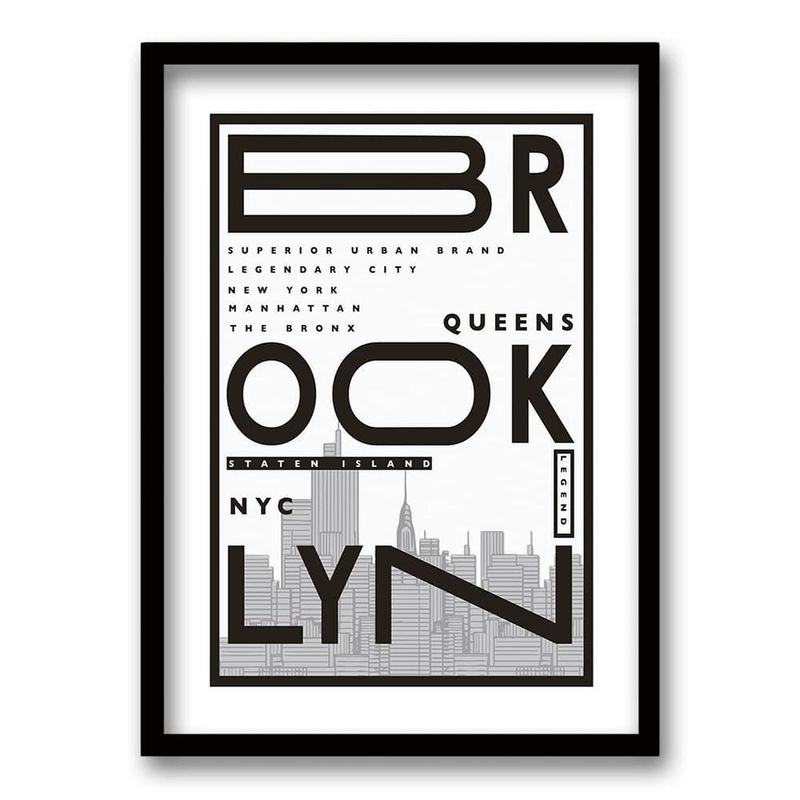 RETELA - Cuadro Brooklyn - Negro - 70x50 cm