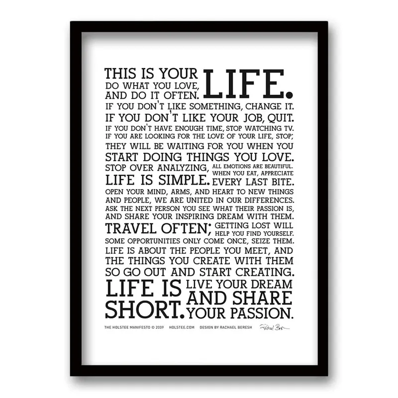 RETELA - Cuadro Life - Negro - 50x35 cm