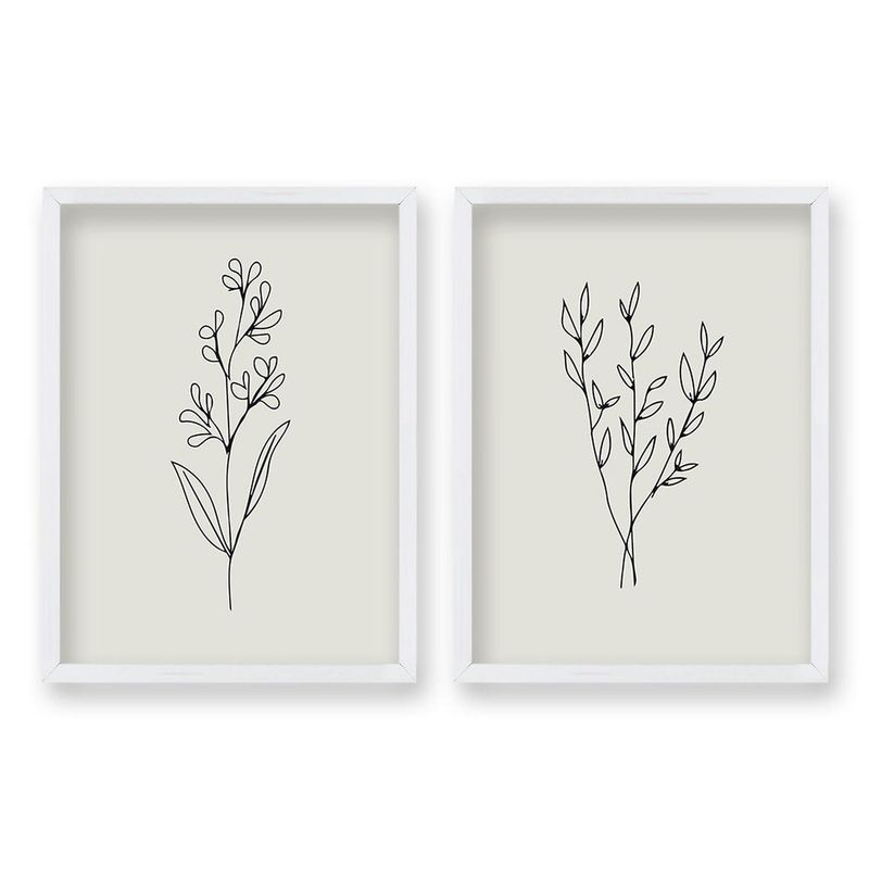 RETELA - Cuadro Duo Floración Serena - Blanco - 40x30 cms