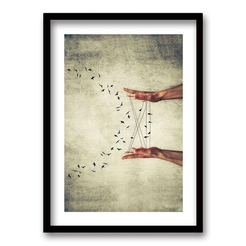 RETELA - Cuadro Abstract II - Negro - 70x50 cm