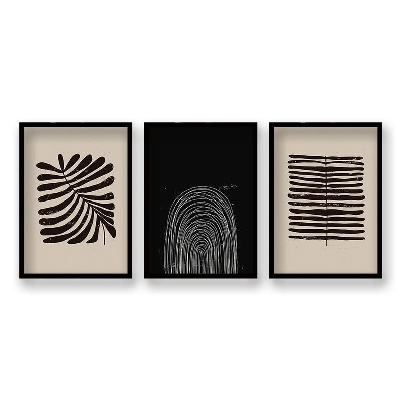 RETELA - Cuadro Trio Papiro - Negro - 40x30 cm