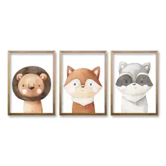 RETELA - Cuadro Trio Anipet II - Cafe - 50x35 cm