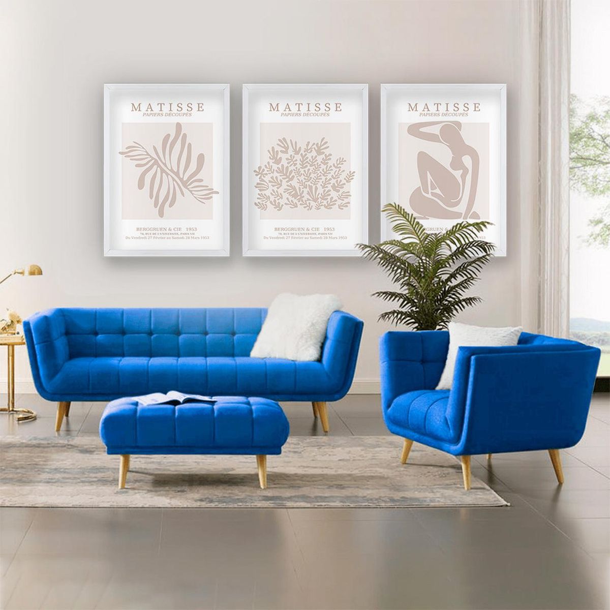 RETELA - Cuadro Trio Matisse Rose - Blanco - 70x50 cm