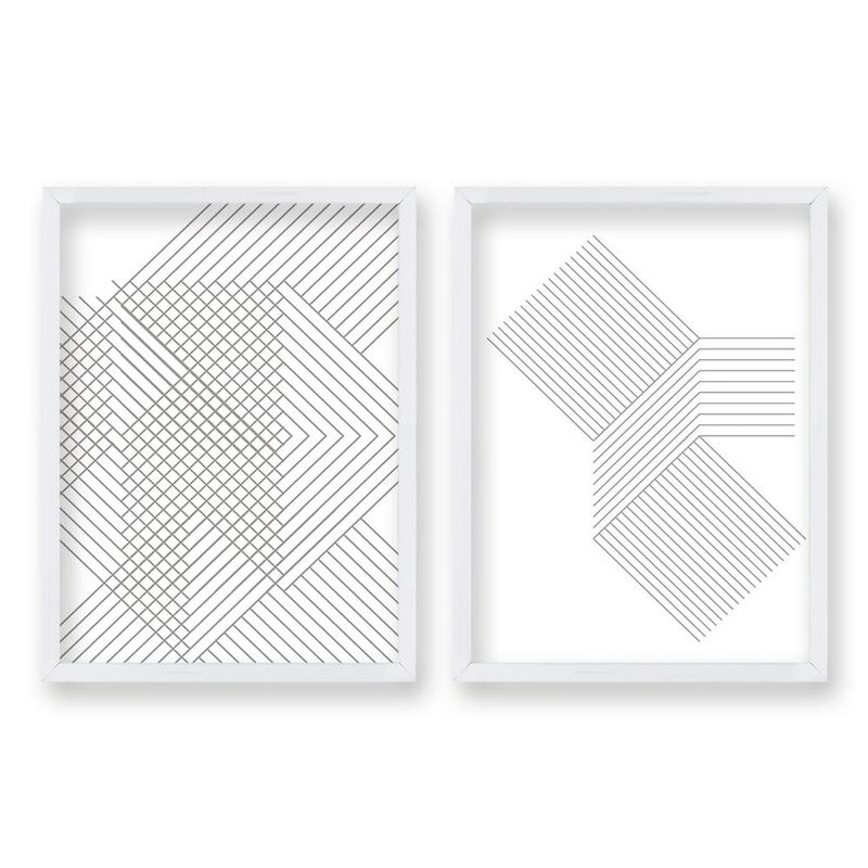 RETELA - Cuadro Duo Blanco Lines - Blanco