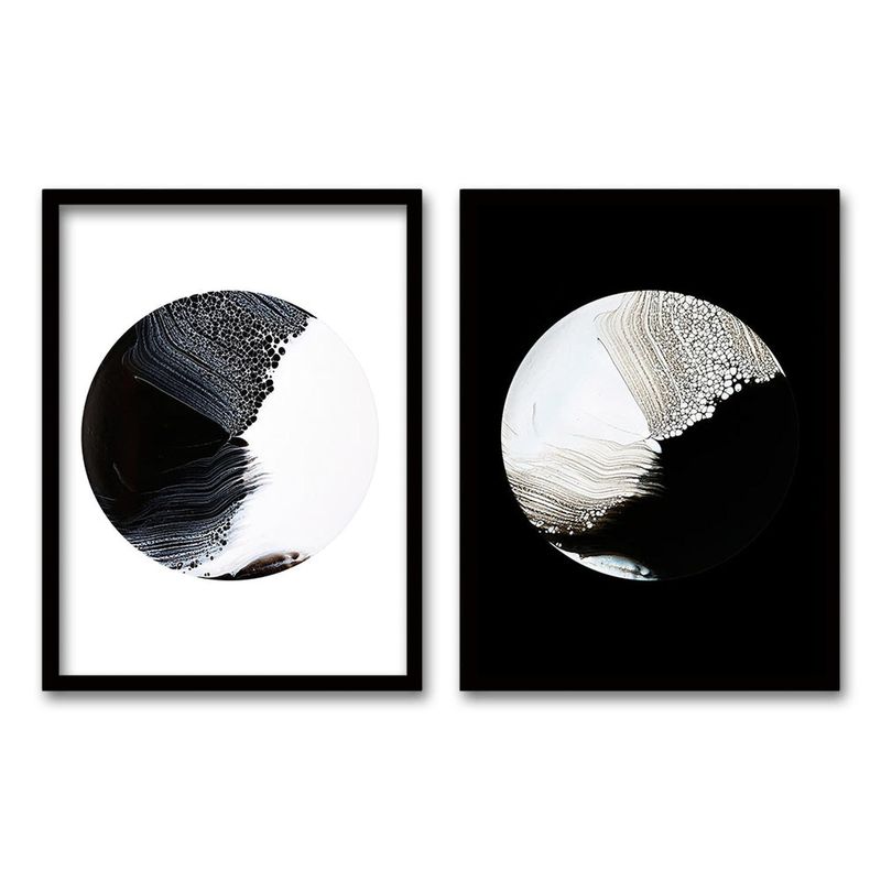 RETELA - Cuadro Duo Luna BN - Negro - 70x50 cm