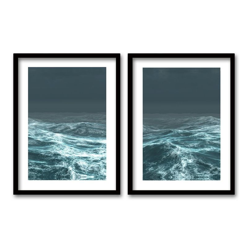 RETELA - Cuadro Duo MAR - Negro - 40x30 cm