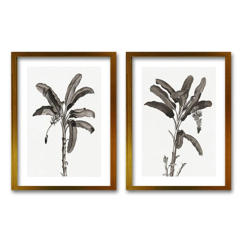 RETELA - Cuadro Duo Palmeras - Dorado - 40x30 cms