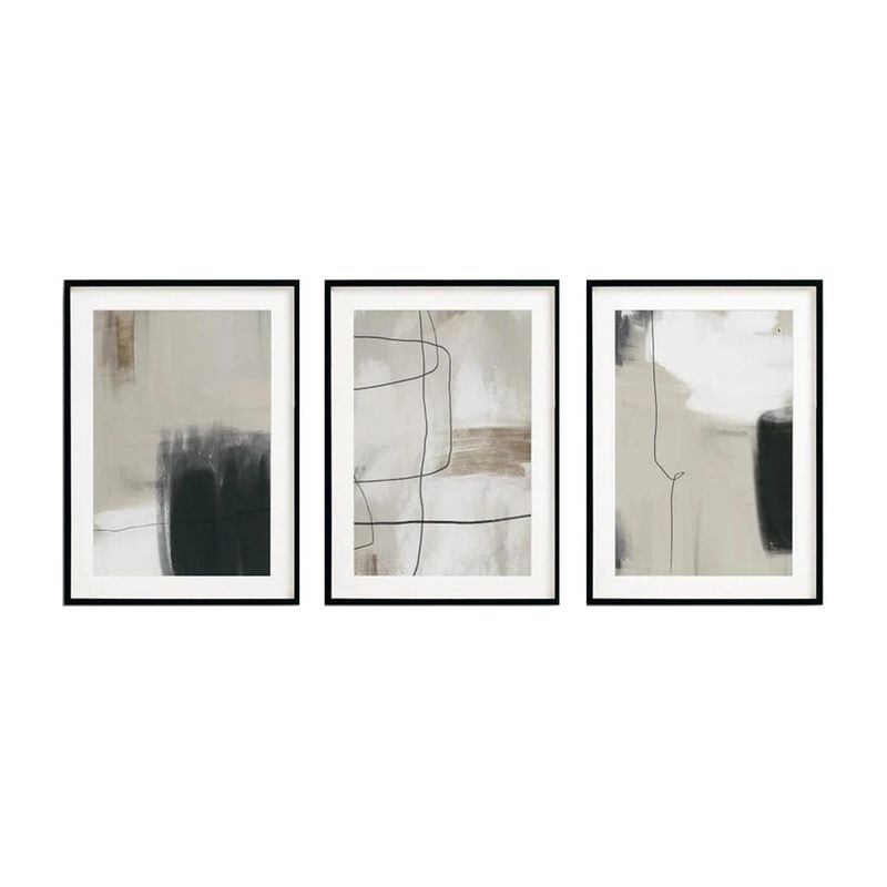 RETELA - Cuadro Trio Neutro Azul - Negro - 40x30 cms c/u