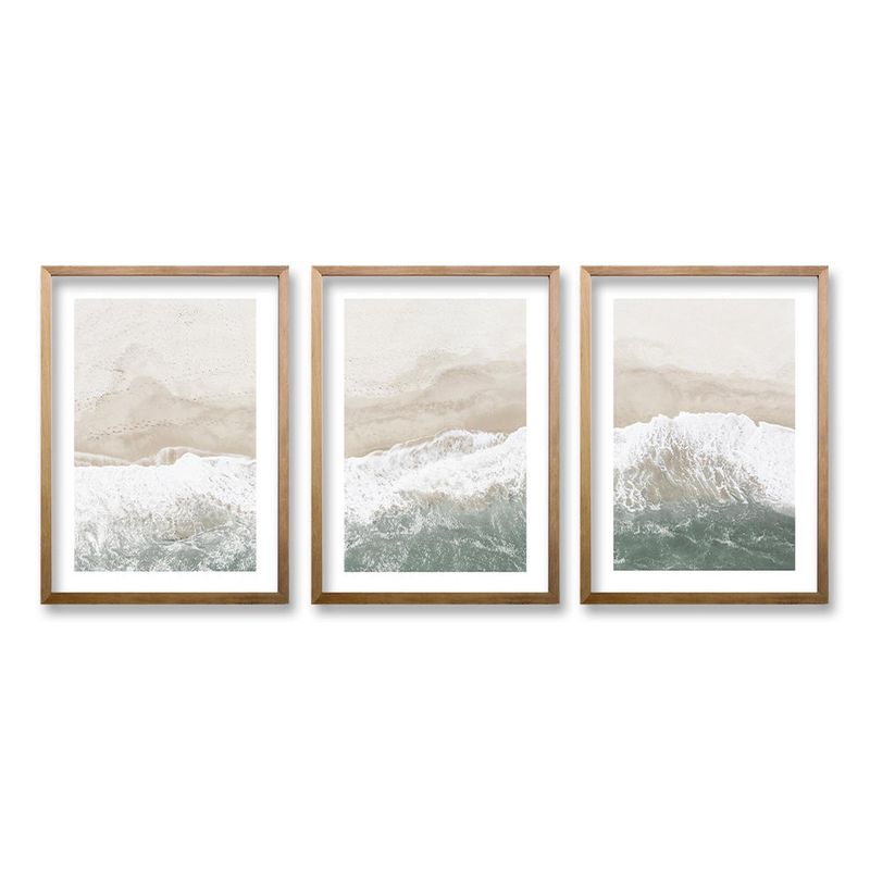 RETELA - Cuadro Trio Oleaje Sereno - Cafe - 40x30 cms