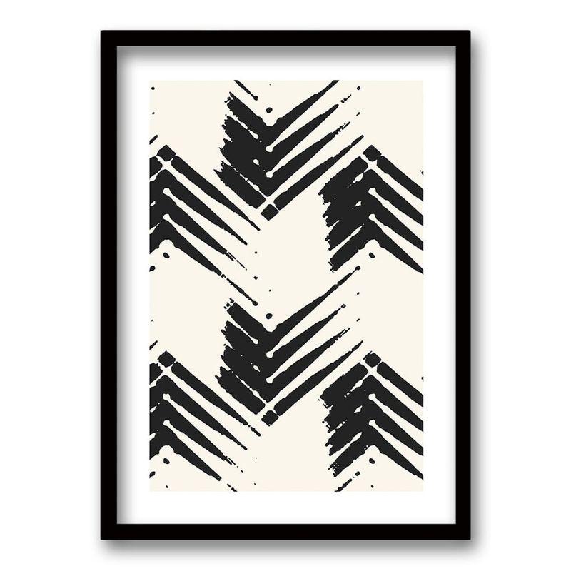 RETELA - Cuadro Chevron - Negro - 70x50 cm