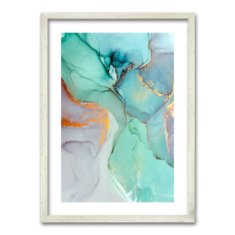 RETELA - Cuadro Marmol III - Plateado - 70x50 cm