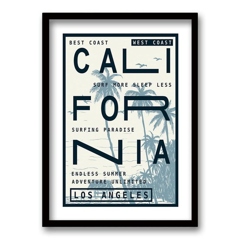 RETELA - Cuadro California - Negro - 70x50 cm