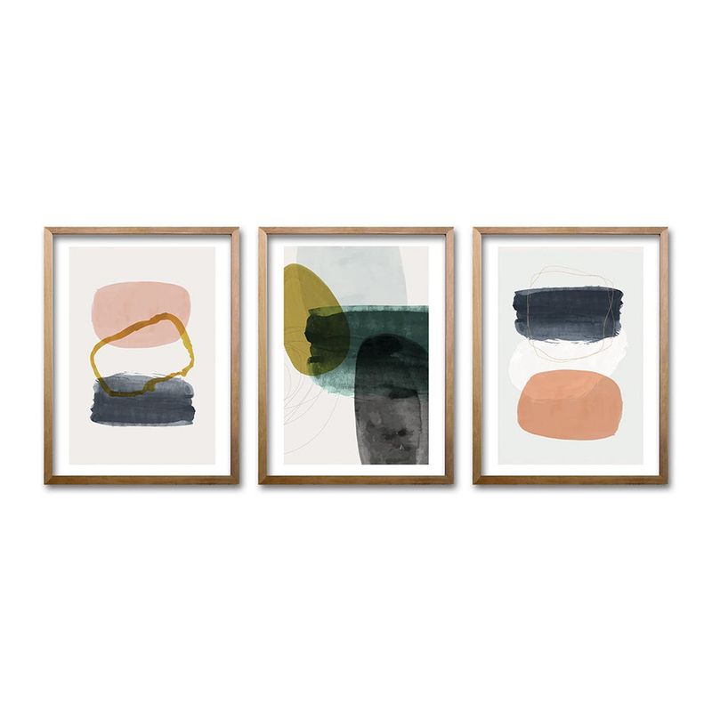 RETELA - Cuadro Trio Madera Cir - Cafe - 50x35 cm