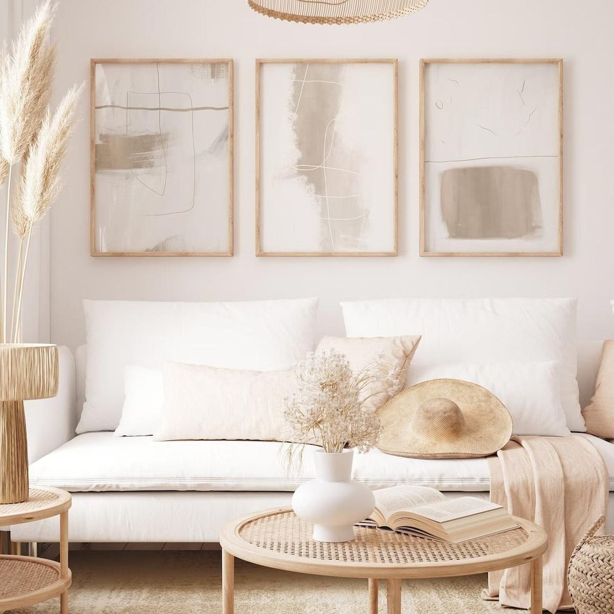 RETELA - Cuadro Trio Fall - Cafe - 70x50 cm