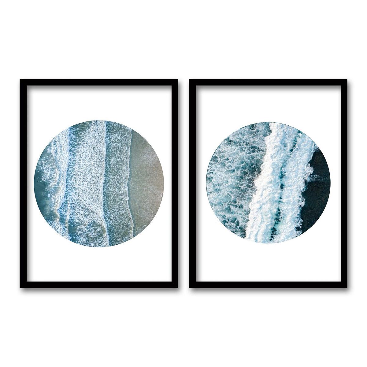 RETELA - Cuadro Duo Circulo Mar - Negro - 40x30 cm