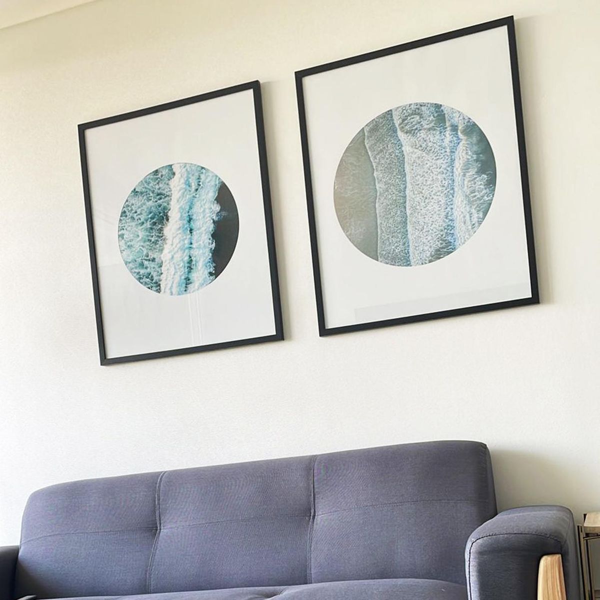 RETELA - Cuadro Duo Circulo Mar - Negro - 40x30 cm