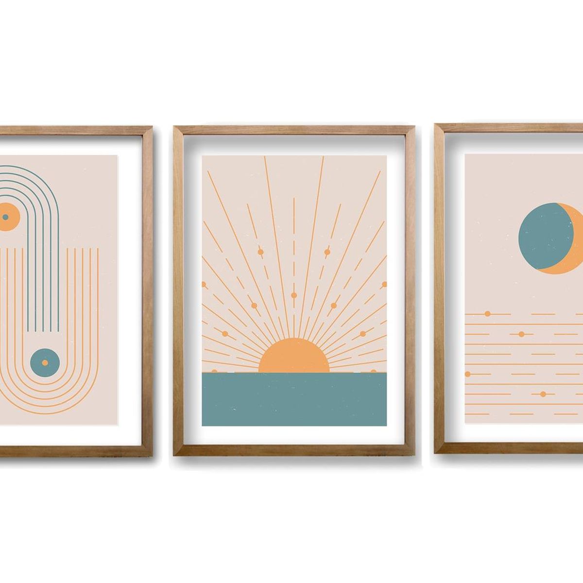 RETELA - Cuadro Trio Boho - Cafe - 70x50 cm