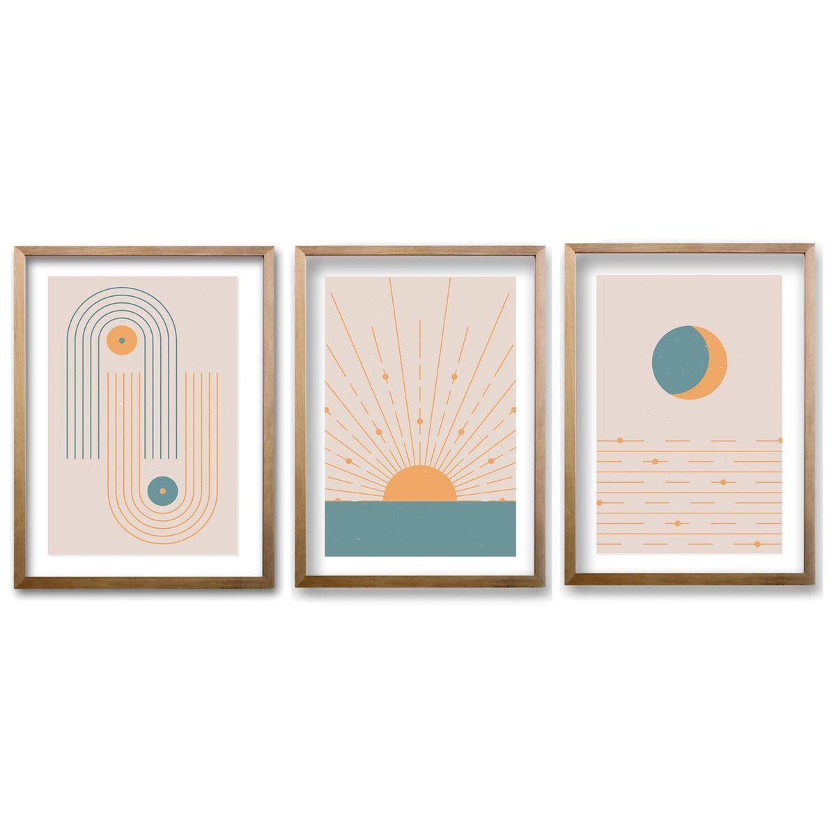 RETELA - Cuadro Trio Boho - Cafe - 70x50 cm