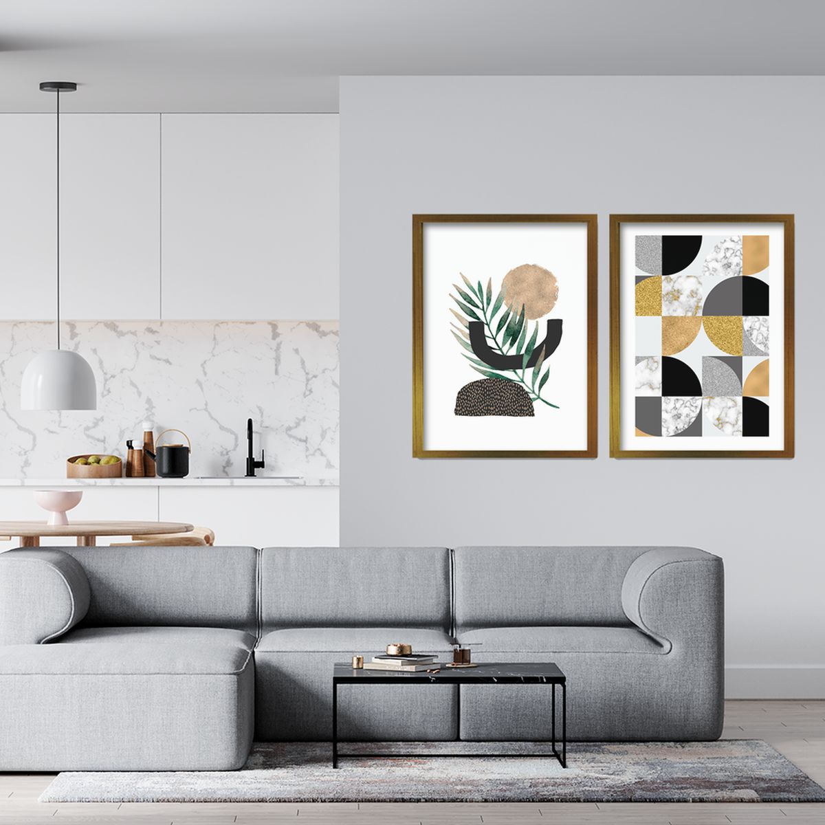 RETELA - Cuadro Duo Dorado Seamless - Dorado - 70x50 cm