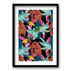 RETELA - Cuadro Tigre Flúor II - Negro - 70x50 cm