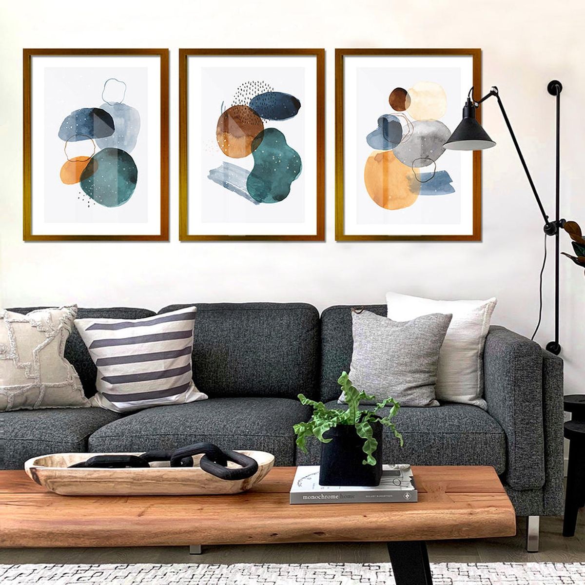 RETELA - Cuadro Trio Dorado Pierre - Dorado - 70x50 cm