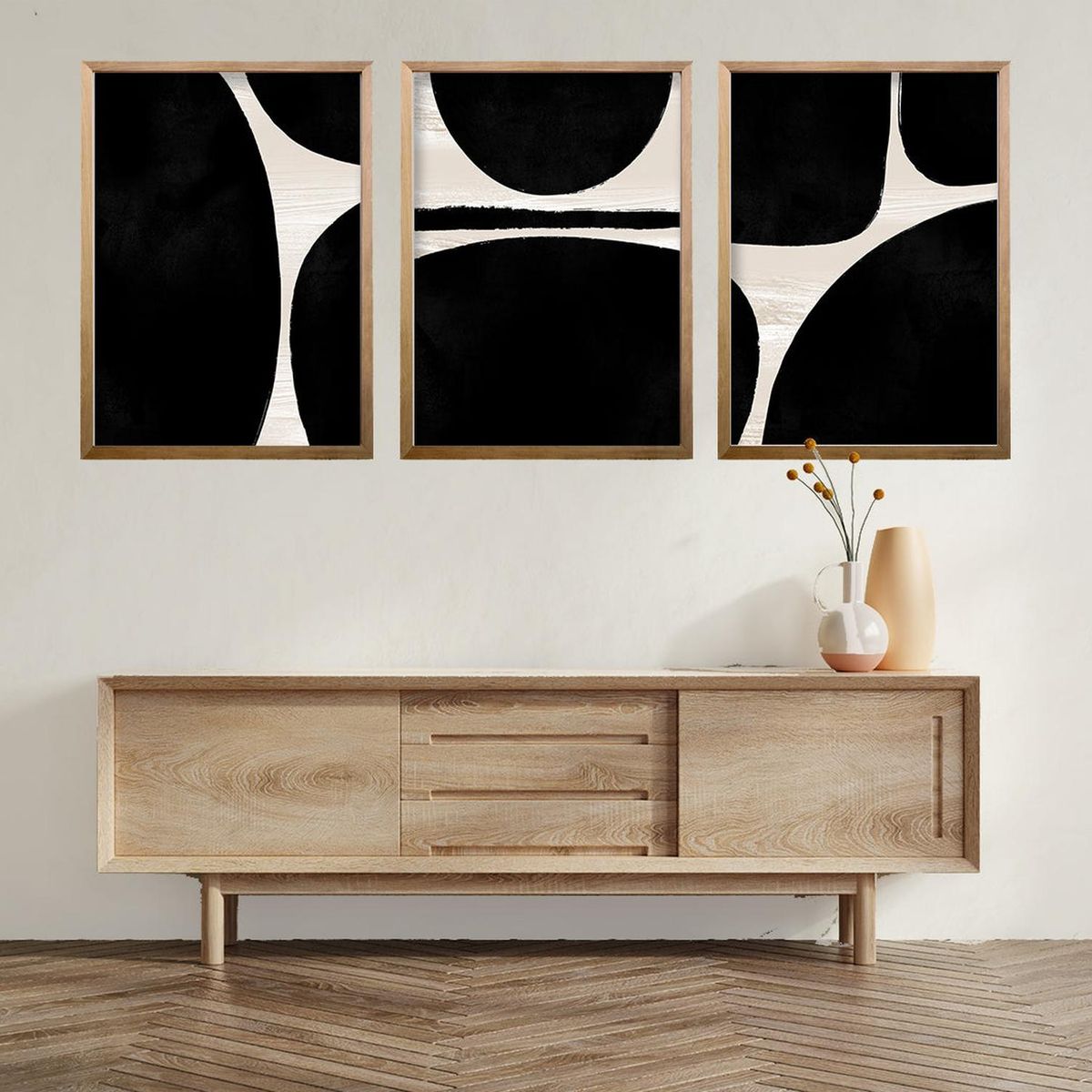 RETELA - Cuadro Trio Snoopy - Cafe - 70x50 cm