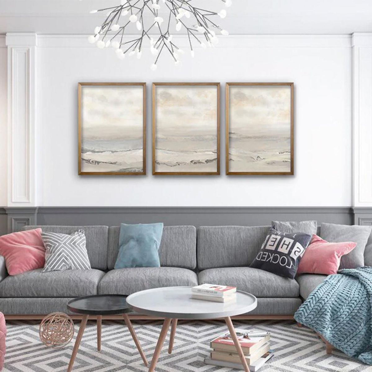 RETELA - Cuadro Trio Resonancia Arbórea - Cafe - 40x30 cm