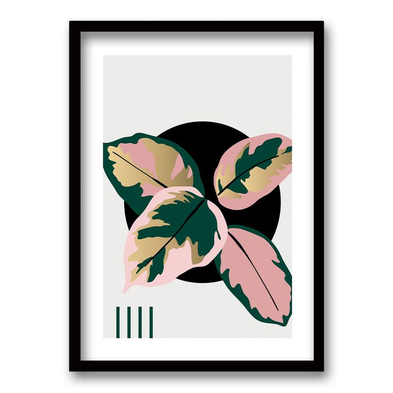 RETELA - Cuadro Ruby Rosa - Negro - 70x50 cm