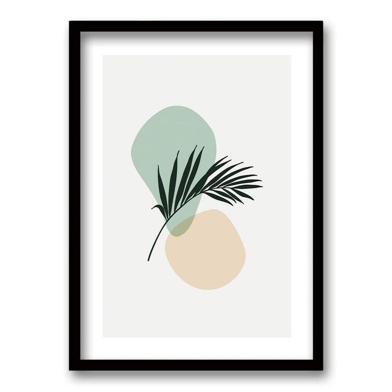 RETELA - Cuadro Follaje II - Negro - 50x35 cm