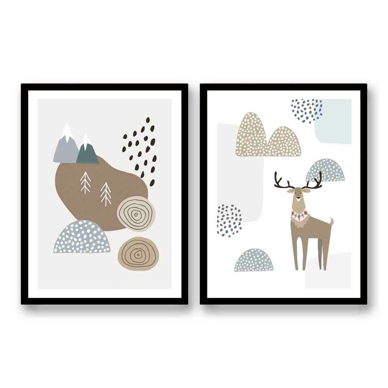 RETELA - Cuadro Duo Navidad - Negro - 50x35 cm