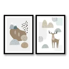RETELA - Cuadro Duo Navidad - Negro - 50x35 cm
