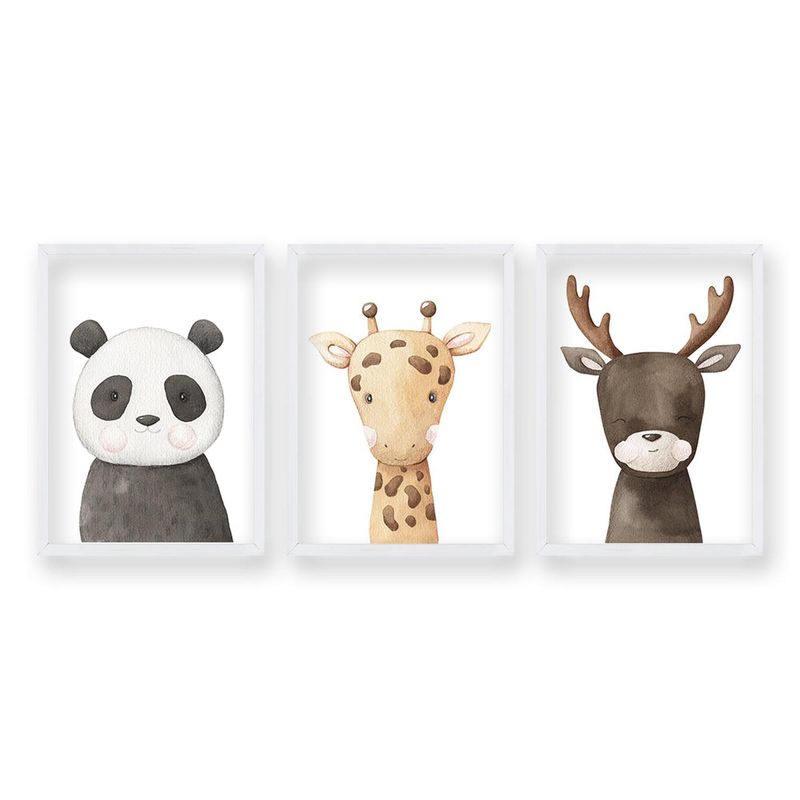 RETELA - Cuadro Trio Anipets I - Blanco - 40x30 cms